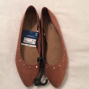 Arizona Brown Suede Flat Shoes Size 11 NWT